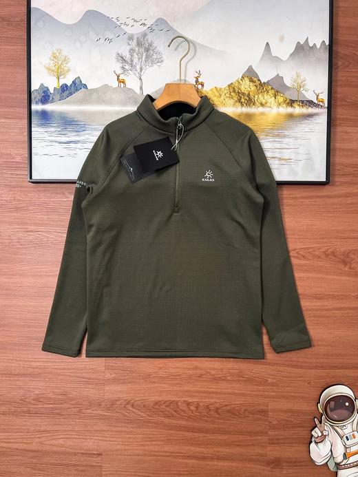 D122602男女同款圆领长袖抓绒套头衫保暖透气户外运动登山徒步卫衣 商品图5