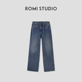 ROMI STUDIO原浆保护色洗水中腰宽松直筒牛仔裤 RWCSXA4745