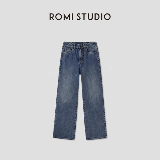 ROMI STUDIO原浆保护色洗水中腰宽松直筒牛仔裤 RWCSXA4745 商品图0