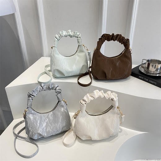 【时尚小众设计感❗️耐用经典百搭】2025夏季新款云朵包褶皱小拎包手提单肩斜挎包高级感云朵小包包。jb 商品图0