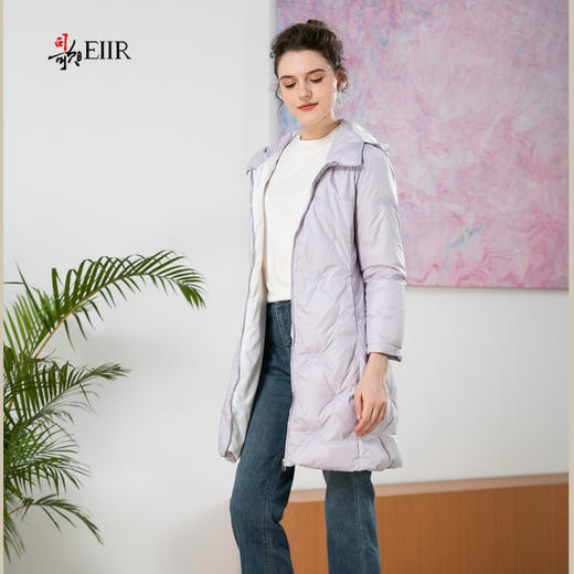 司歌绣花羽绒连帽拉链外套女收腰Y901169X 商品图2