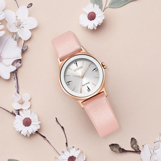 VIP-EM0733-16A 西铁城Citizen 西铁城 光动能正品时尚粉金色休闲女士手表女表EM0733 商品图4