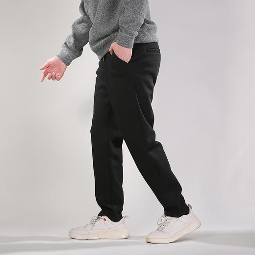 DRONKOO 2025 抽绳半松紧斜纹料右袋金属标复合绒厚休闲长裤 商品图2
