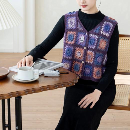 苏苏姐家野冬拼花马甲手工diy编织上衣钩针毛线团材料包 商品图1