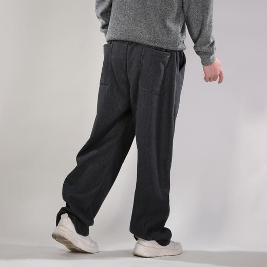 DRONKOO 2025 抽绳右裤袢装饰斜纹肌理复合绒厚休闲长裤 商品图3