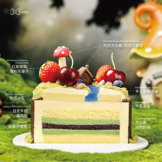 摩羯座 ∙ 童梦小屋 ∙ 车厘子开心果牛乳慕斯，可选6英寸  | 36 CAKE 商品图3