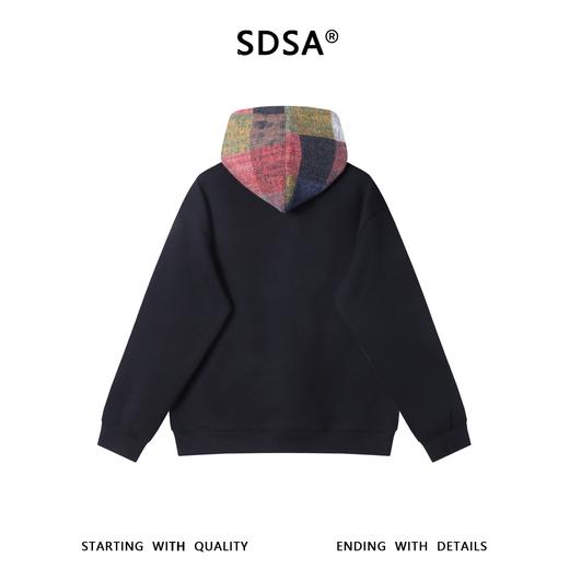 WY1551SDSA男士秋冬新款痞帅男装潮牌不规则色块撞色拼接连帽卫衣百搭 商品图5