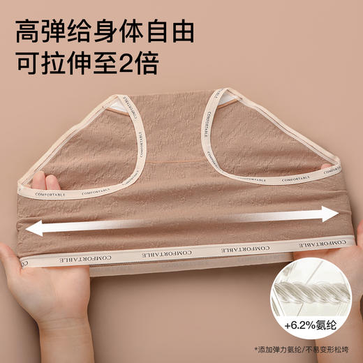 N2-4条装【10A抑菌纯棉裆】柔软提花棉高弹透气中腰女士内裤女 花影私藏+云棉织月 商品图13