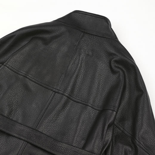 ROMI STUDIO澳大利亚进口羊皮丝绸感插肩袖立领皮衣 RWCAS87384 商品图3