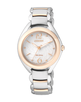 SHFE2074-59A 西铁城Citizen 西铁城光动能百搭玫瑰金钢带女表FE2074-59A