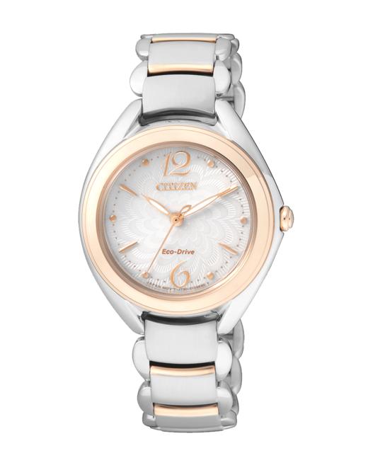 SHFE2074-59A 西铁城Citizen 西铁城光动能百搭玫瑰金钢带女表FE2074-59A 商品图0