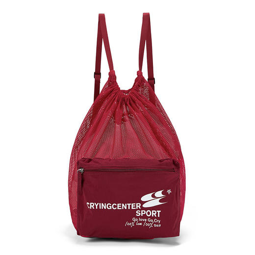 CryingCenter四色抽绳运动网球健身网袋尼龙防水多背法双肩单肩包 商品图3