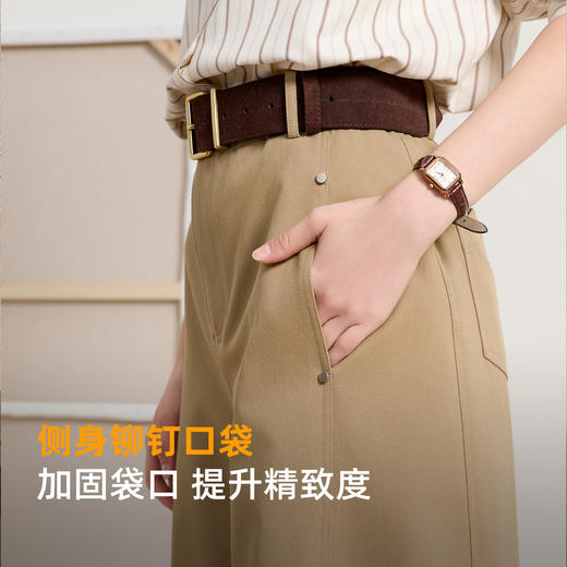 三彩2026春季新款休闲裤收腰宽松阔腿裤长裤垂感简约时尚S 商品图3