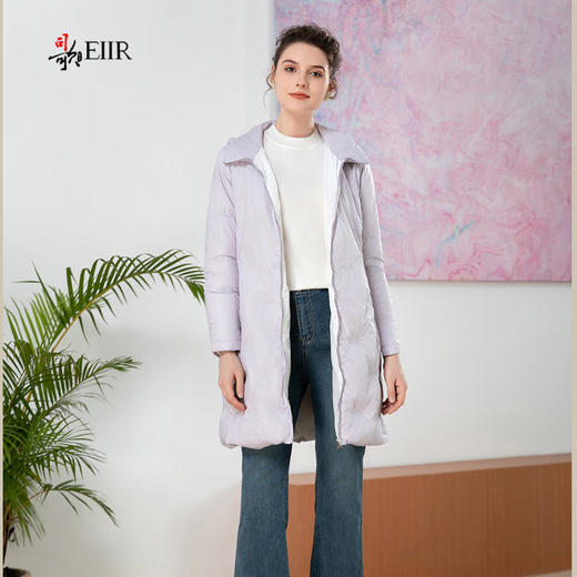 司歌绣花羽绒连帽拉链外套女收腰Y901169X 商品图0