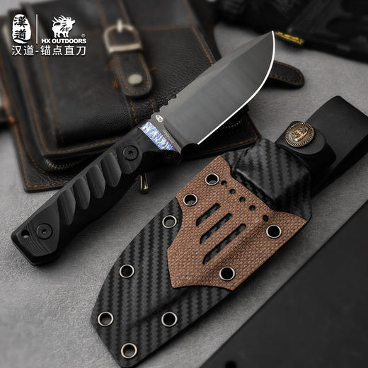 汉道锚点Vanax钢高硬度户外刀露营手把肉小刀荒野求生直刀野外生存刀 商品图8