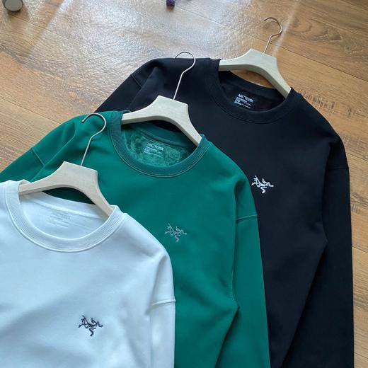 袅家刺绣logo情侣款纯棉圆领加绒卫衣 商品图1