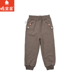 棉果果春季新品女童小线圈棕色花边甜美针织长裤M122200226130