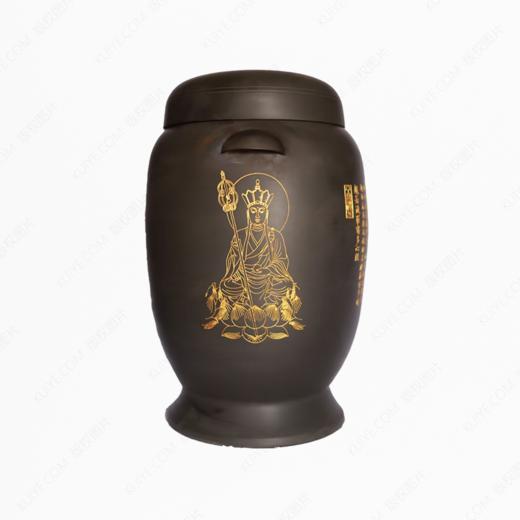 纯手工拉坯五色泥紫陶心经大坛（镀金）骨灰坛骨灰罐骨灰盒寿盒 商品图1