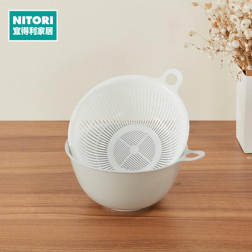 洗菜盆家用厨房双层塑料镂空沥水篮2件套 商品图0