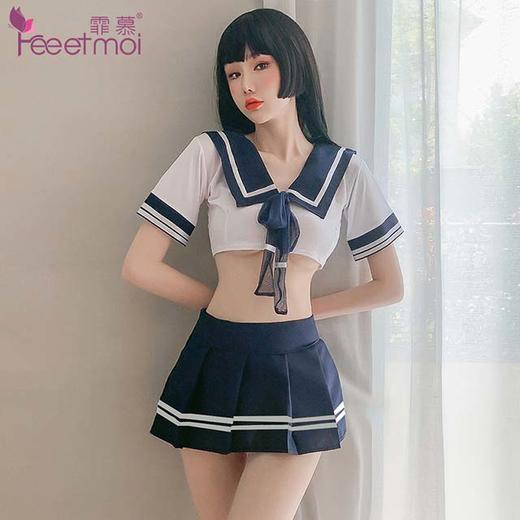 霏慕清纯甜美学生套装7962【短上衣-百褶短裙-T裤】 商品图4