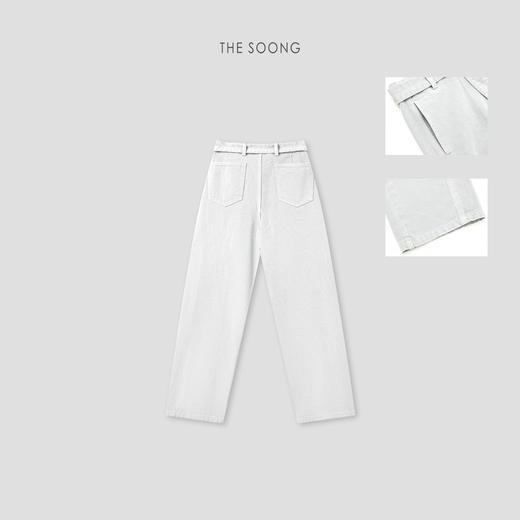 THESOONG26s"早春神裤"纯棉舒适阔腿可调节腰带中腰牛仔裤NZ8252 商品图2