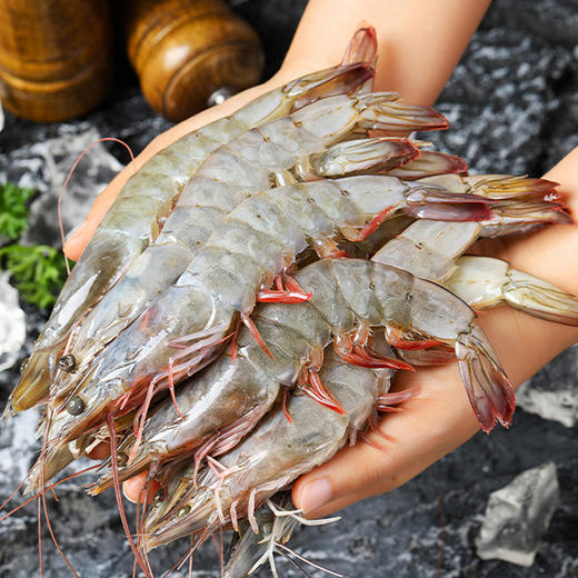 【自营】鲜到鲜得 老船长南美白虾盐冻锁鲜大虾超大厄瓜多尔白虾盒装 2kg(净重)（60-80只/盒） 商品图2