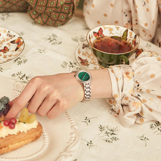 5060906330026 罗拉玫瑰LOLA ROSE 午逅小绿表大气钢带孔雀石石英表手表女生日礼物送女友生日礼物【无电】 商品图2