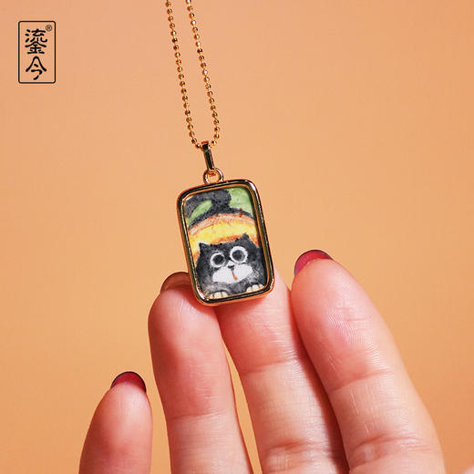 万物有灵·好奇喵系列画珐琅珠宝 商品图4