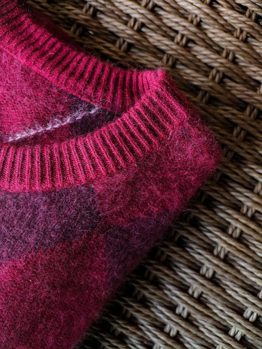 【秋冬精选】暖冬之境 宠溺厚版_羊绒拉毛！羊毛拉绒松弛的书卷感菱格纹毛衣女 商品图2