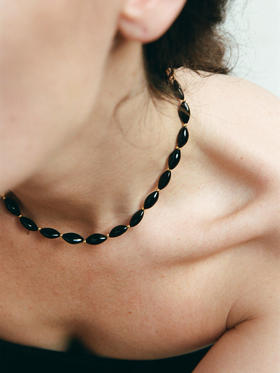 ABOAB｜Skipping Necklace [ 项链 金 +黑玛瑙 / 红石 ]【WITHIN THE HORIZON】