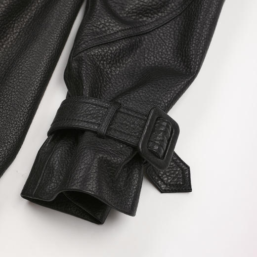 ROMI STUDIO澳大利亚进口羊皮丝绸感插肩袖立领皮衣 RWCAS87384 商品图4