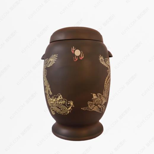 纯手工拉坯五色泥紫陶龙凤大坛（彩填）骨灰坛骨灰罐骨灰盒寿盒 商品图0
