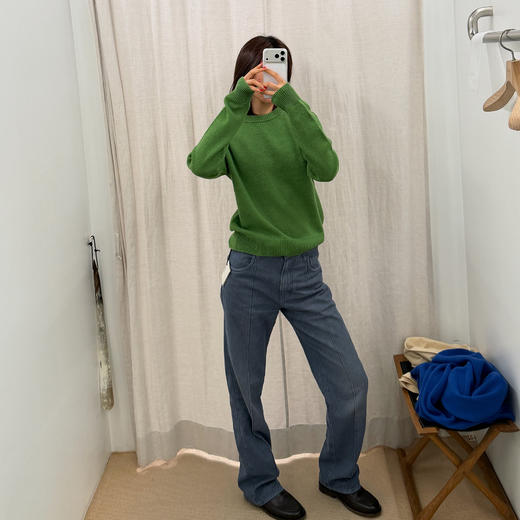 ROMI STUDIO“轻奢简约”羊绒羊毛混纺圆领套头毛衣 RWDWST1705 商品图1