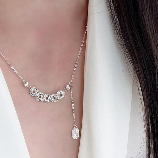 优选丨【新年双节特惠：GIRATI999银项链】S990葫芦吊坠项链/990新中式福禄时来运转葫芦吊坠 项链/五帝币项链一物一证 带礼盒 商品图2