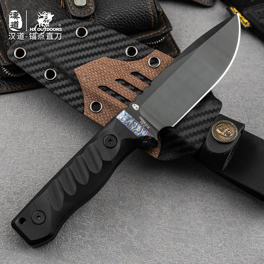 汉道锚点Vanax钢高硬度户外刀露营手把肉小刀荒野求生直刀野外生存刀 商品图5