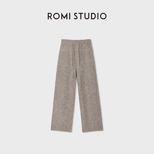 ROMI STUDIO“花纱羊毛裤”弹力高腰直筒慵懒毛织长裤RWDSXT1938 商品图0