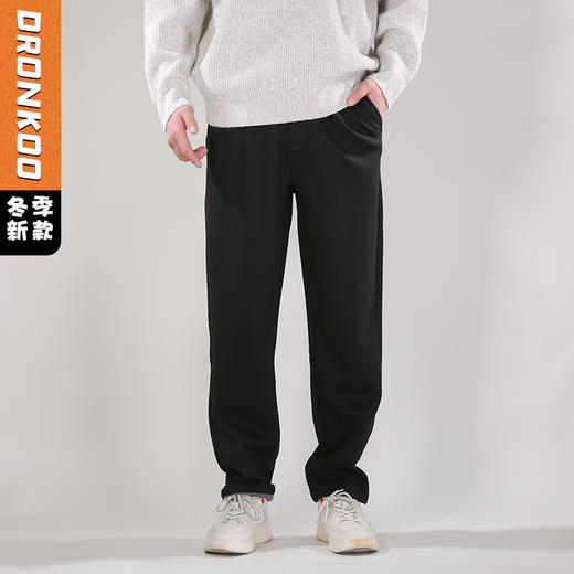 DRONKOO 2025 正常腰左腰钉扣夹唛复合底仿呢料厚休闲长裤 商品图0