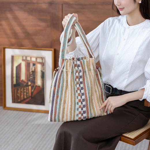 苏苏姐家褶裥风琴包手工DIY钩针编织毛线团羊毛单肩包自制材料包 商品图2