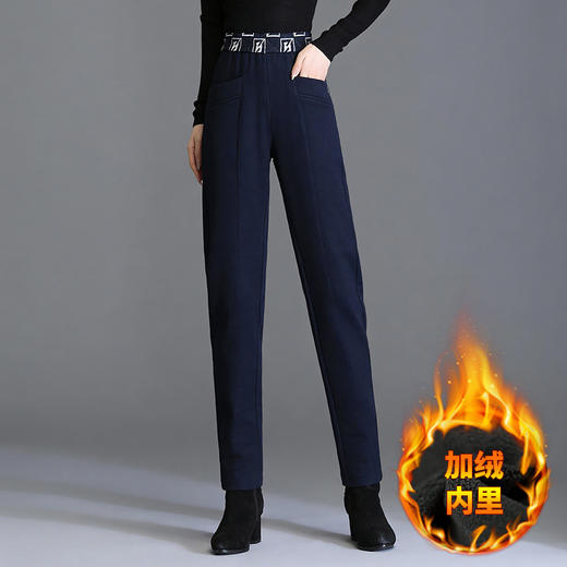 加厚加绒萝卜哈伦裤女冬新款老爹裤胖mm大码显瘦遮肉中年妈妈裤子 商品图2