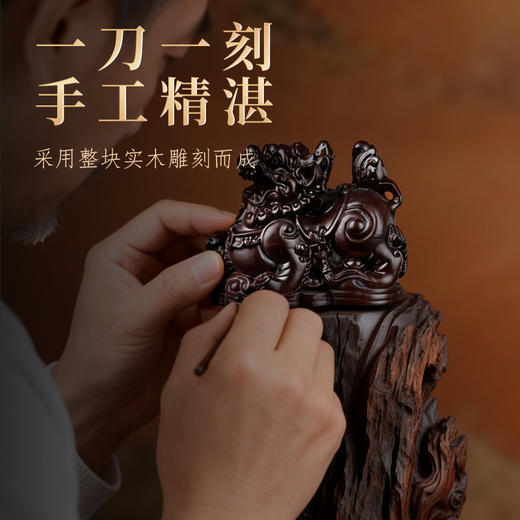 赵公明钟馗黑檀木雕摆件传统中式风格桌面装饰品貔貅实木工艺品 商品图2