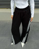 【加绒】美式复古伞兵裤 阔腿+束脚两穿 侧边条纹撞色 三条杠宽松直筒运动休闲裤 商品缩略图1