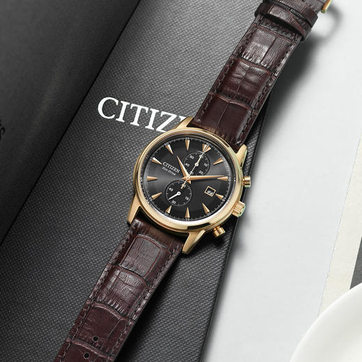 SH-CA7008-11E 西铁城Citizen 西铁城光动能正品商务正装计时日历皮带男士手表男表CA7008 商品图1