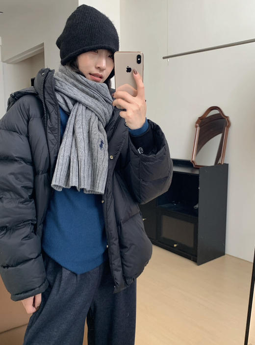 25新款拉夫*伦男女款小标绞花围巾122505 商品图2