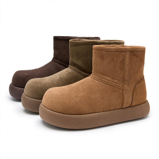 西遇加绒保暖雪地靴女冬季新款厚底小土豆丑萌面包勃肯棉鞋子K0057366 商品图4