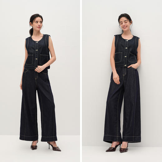 商场同款|森马牛仔马甲女春短款明线2026新款设计感时尚百搭外套 商品图4