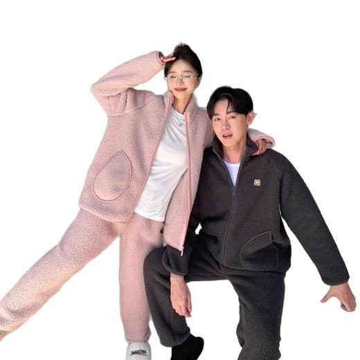 【拍2套178元起】CaCa情侣睡衣羊羔绒加厚家居服 冬季立领拉链休闲外穿套装 商品图4
