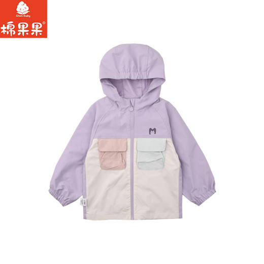 棉果果春季新品女童涤丝纺纯棉内里拼色洋气连帽风衣M122100326108 商品图3