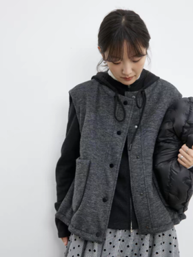 步履不停/5D14070C/羊毛填充保暖轻盈百搭休闲肌理棉马甲