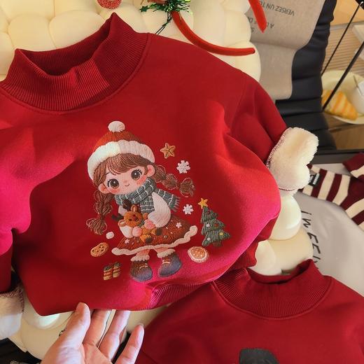 【儿童拜年服上衣2026新款】男女宝宝冬季加绒卫衣中小童加厚上衣 商品图1