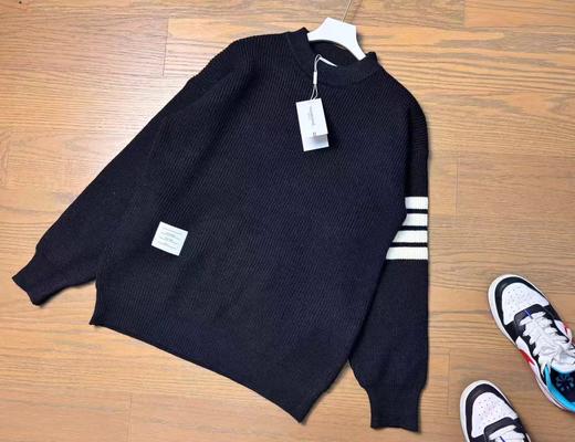 D122601新款精典手臂四条杠男士圆领休闲毛衣 商品图8